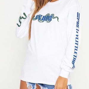PLT White Snake Slogan Tee